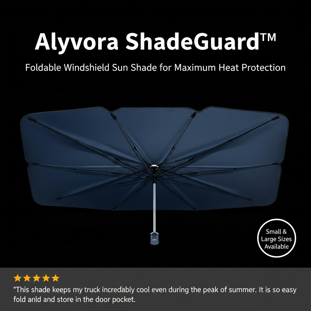Alyvora ShadeGuard™ – Foldable Windshield Sun Shade