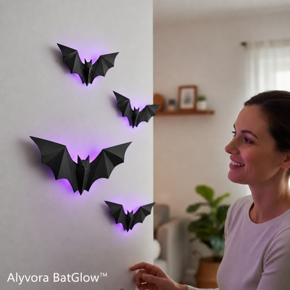 Alyvora BatGlow™ – Spooky 3D LED Halloween Bats