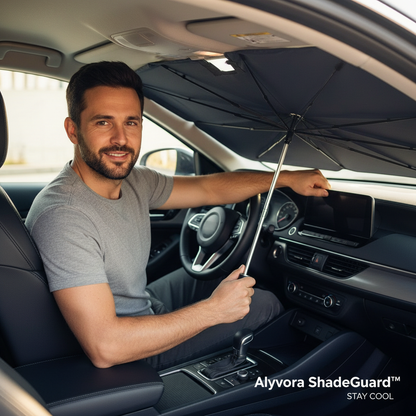 Alyvora ShadeGuard™ – Foldable Windshield Sun Shade